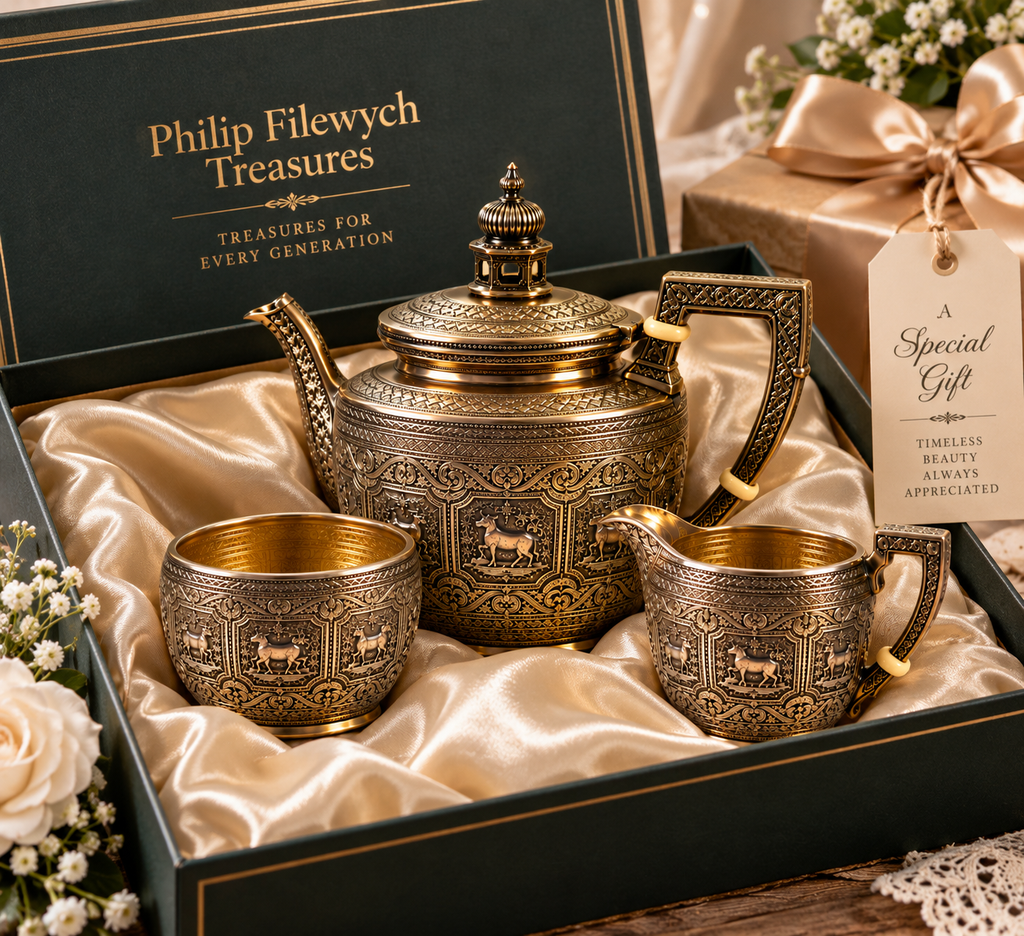TeaPot-15--Antique 1836 William IV English Sterling Silver Tea Set – Ornate Floral Chased Decoration – Exceptional Collector Piece