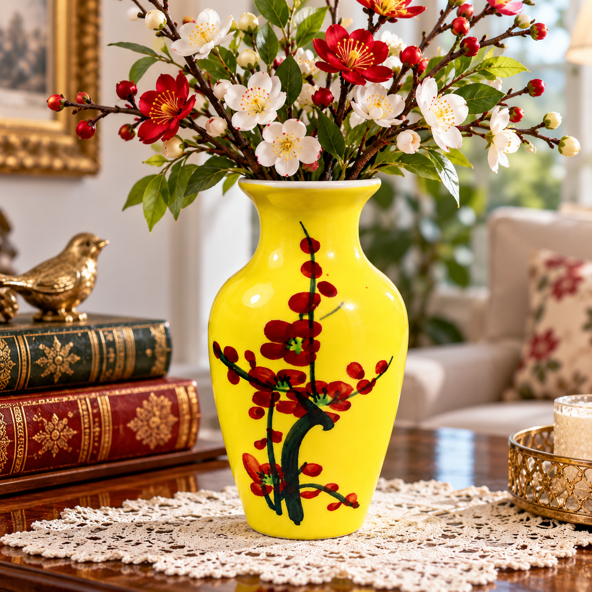  Vase-20 vintage Japanese ceramic cherry blossom vase lifestyle display