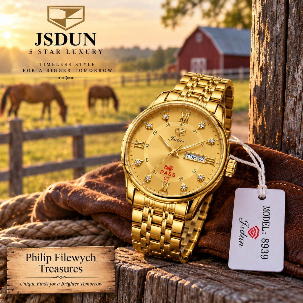 WA-33--JSDUN 8939 Men's Automatic Mechanical Gold Tone Luxury Watch 40mm