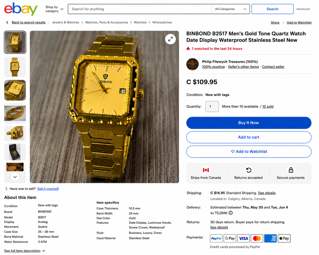 WA-05 Men's Quartz Watch - Stainless Steel Bracelet - Da