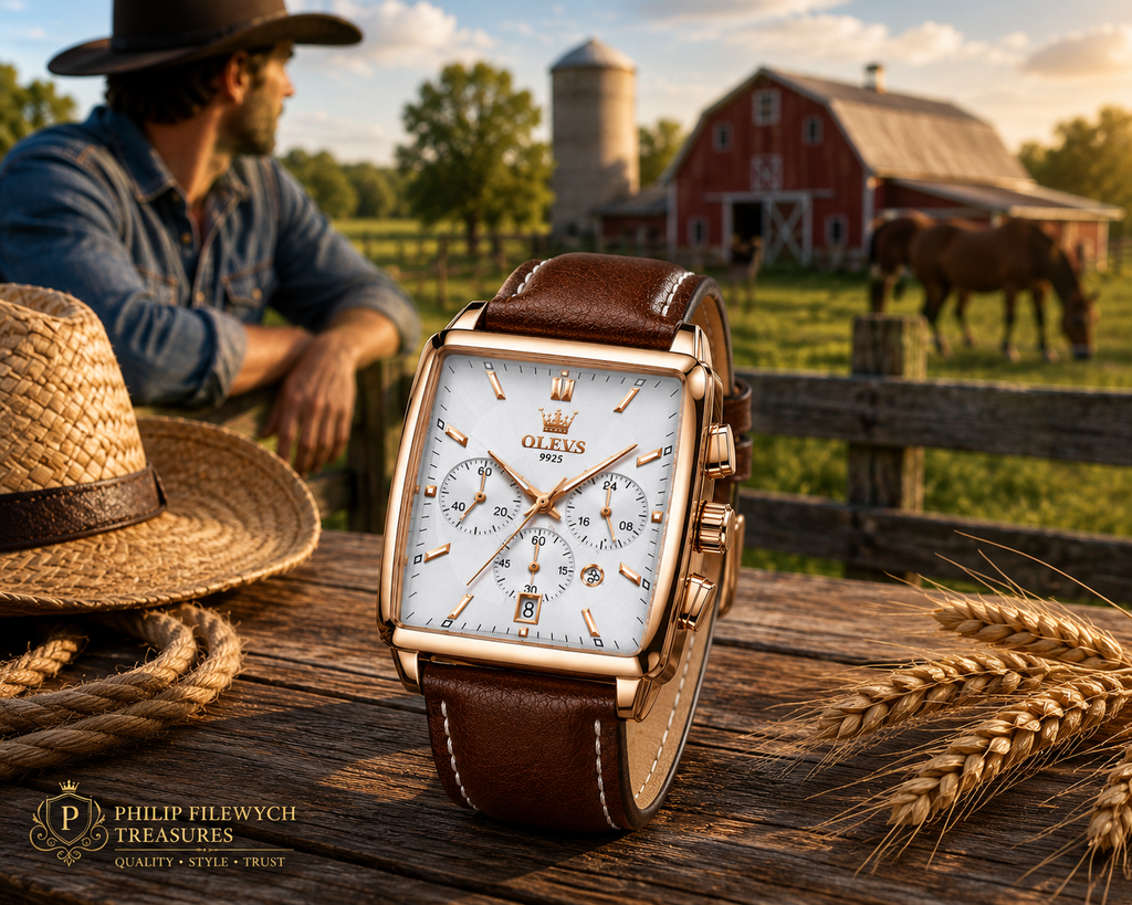 WA-12--OLEVS Men's Luxury Square Watch Model 9925