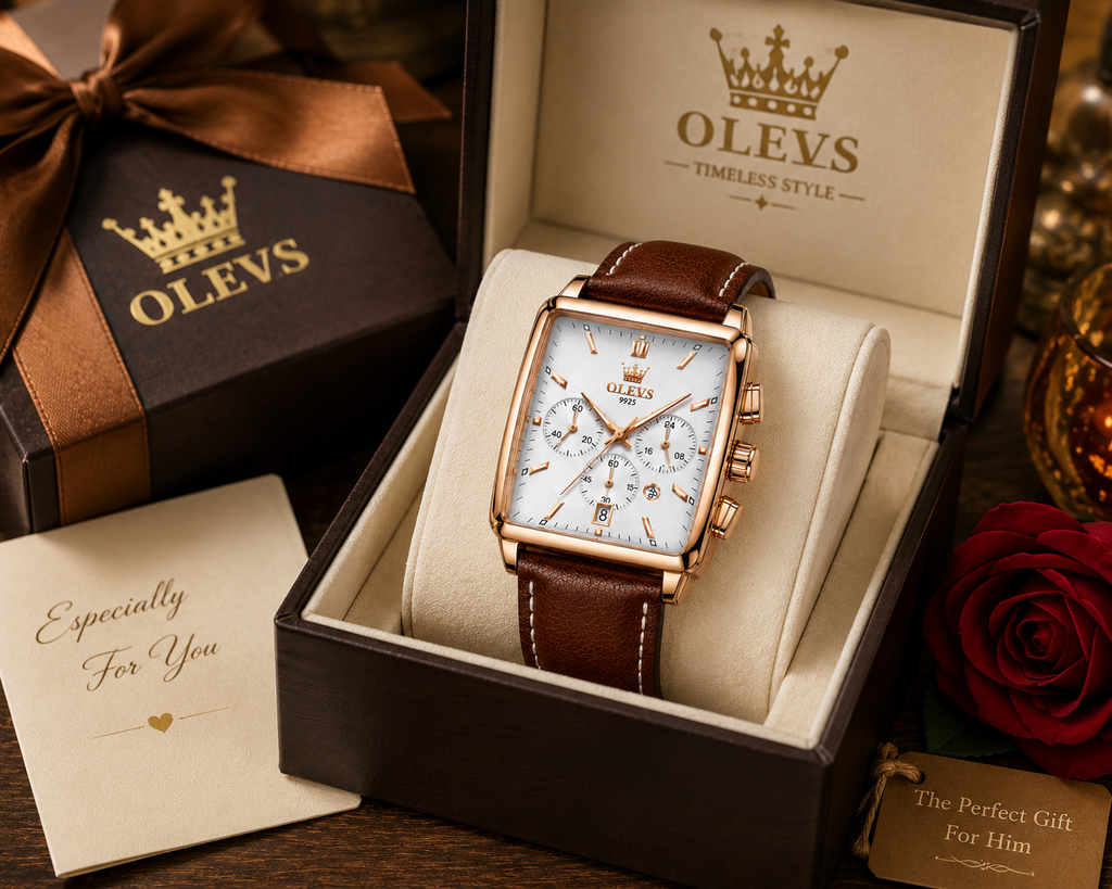 WA-12--OLEVS Men's Luxury Square Watch Model 9925