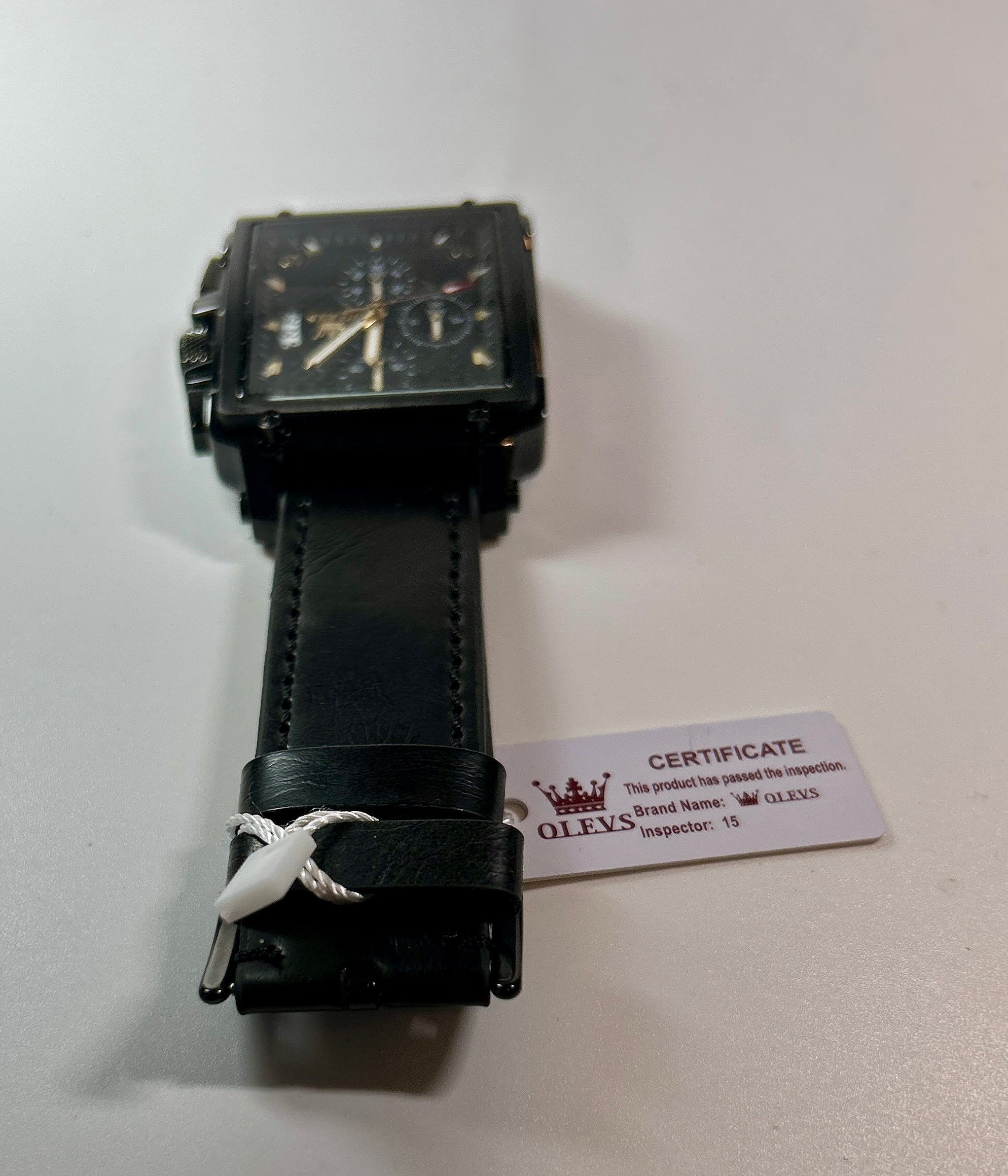 WA-13--OLEVS Men's Luxury Square Chronograph Quartz Watch Model 9925