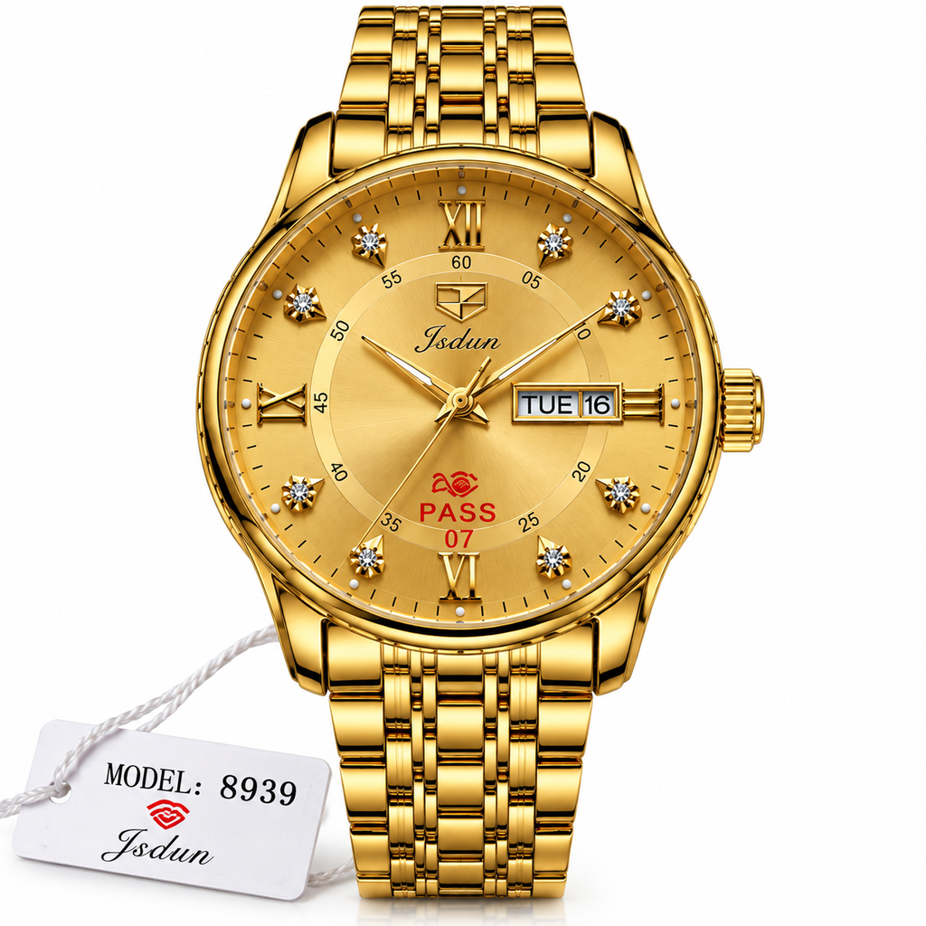 WA-33--JSDUN 8939 Men's Automatic Mechanical Gold Tone Luxury Watch 40mm