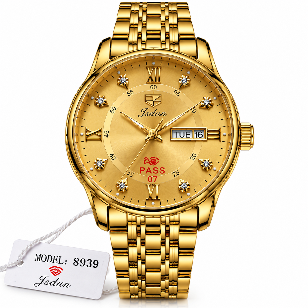 WA-33--JSDUN 8939 Men's Automatic Mechanical Gold Tone Luxury Watch 40mm