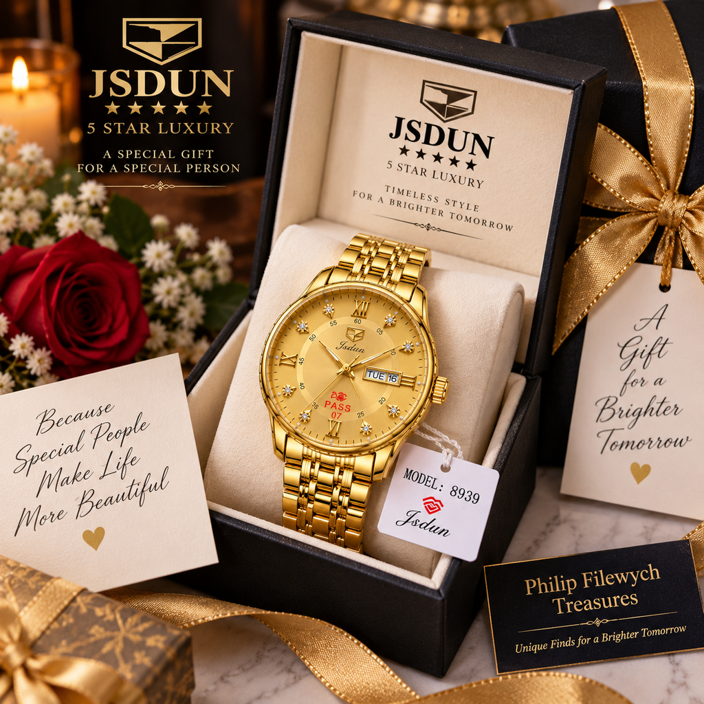 WA-33--JSDUN 8939 Men's Automatic Mechanical Gold Tone Luxury Watch 40mm