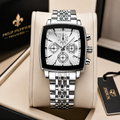 Wa-23--JSDUN 8964 Men's Automatic Mechanical Watch Silver White 40mm Chronograph Style 3ATM