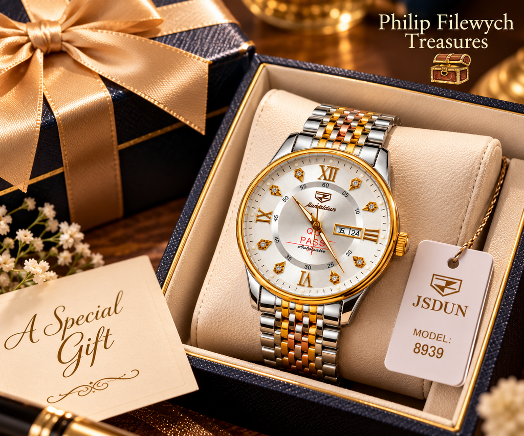 JSDUN WA-37 mechanical automatic wristwatch presented as an elegant gift