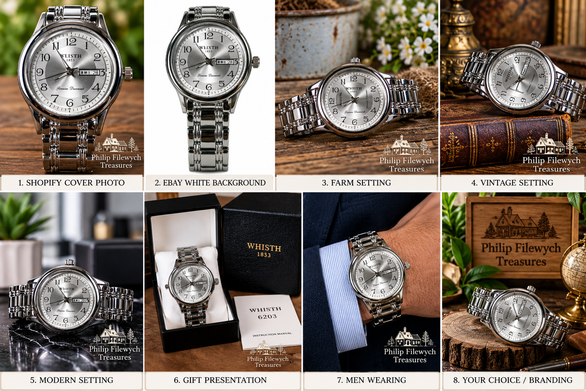 WA-39 Whisth men's quartz watch with calendar and week display by Philip Filewych