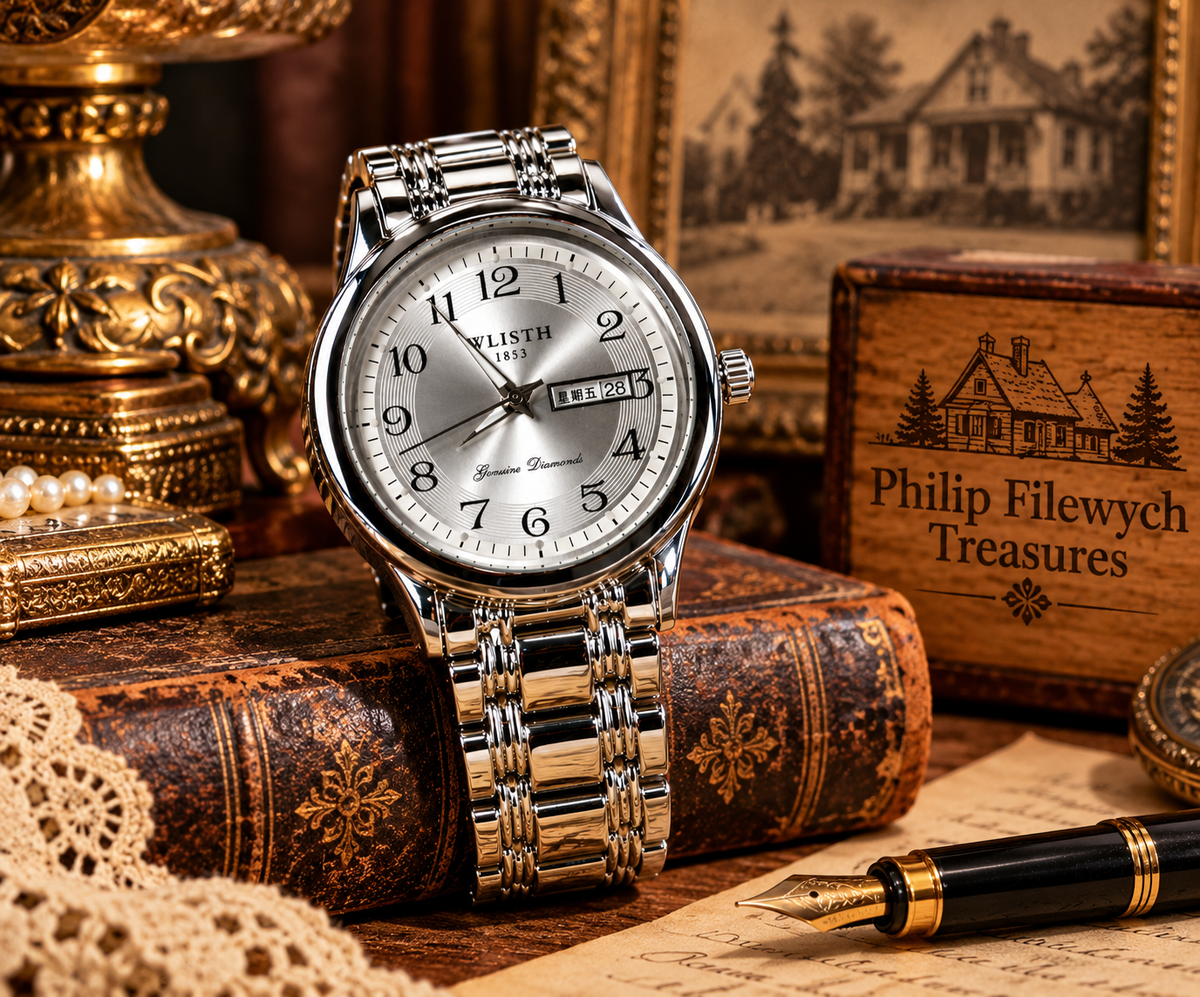 WA-39 Whisth men's watch displayed in an elegant vintage setting